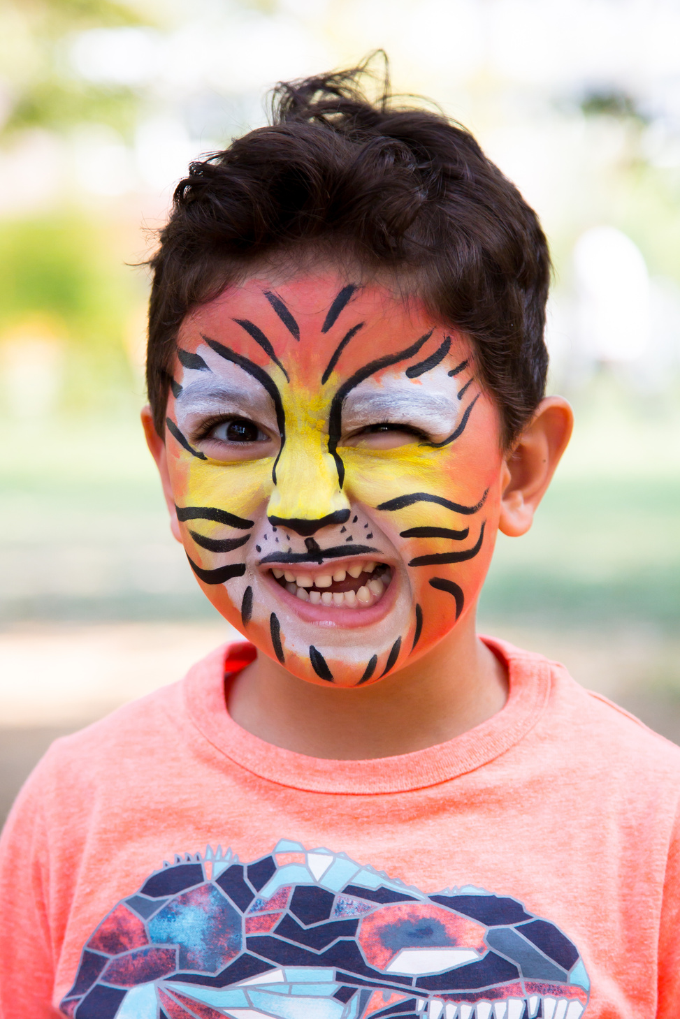 Tiger Face painted Boy